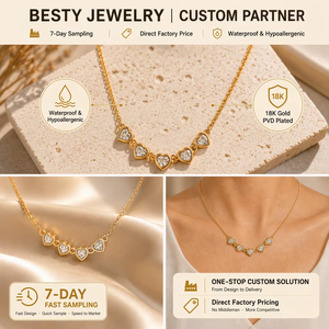<span class=keywords><strong>Collana</strong></span> Unisex in Acciaio Inossidabile Placcato Oro 18K con Zirconi a Forma di Cuore, Stella e Goccia d'Acqua, Catena a Strati, Gioiello Trendy da Regalo - Product Image 4