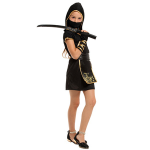 Costume de scène pour filles, Halloween, carnaval, noir et or, ensemble de nuit <span class=keywords><strong>Ninja</strong></span> <span class=keywords><strong>Assassin</strong></span>, ODM - Product Image 5