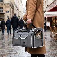 Sac de transport respirant pour animaux de compagnie, grande capacité, pliable, sac de voyage extérieur, sac de transport souple portable pour chats et chiens
