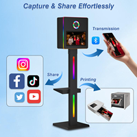 Écran de photomaton vertical électrique pour impression instantanée, compatible avec les appareils photo reflex/appareils photo, équipement de photomaton à 360 degrés pour fêtes