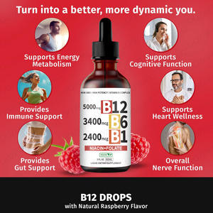 Vitaminas <span class=keywords><strong>B</strong></span> Complex Vitamin <span class=keywords><strong>B12</strong></span> + B6 Suplementos sublinguales Gotas líquidas todo en 1 con <span class=keywords><strong>B12</strong></span> B6 B1 inmunológico y para el metabolismo energético - Product Image 2