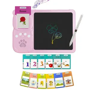 2 in 1 cognitive card learning machine talking flash cards LCD writing tablet toy for kids Montessori read&painting learning toy