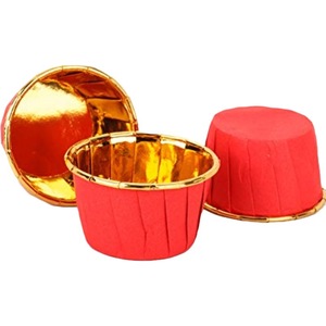 <b>Red</b> Rolled Edge Cupcake Liners 50 Count Heat Resistant Oven Safe Muffin <b>Paper</b> Cups For Baking - Product Image 5