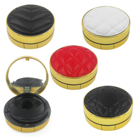 Boîte en cuir avec mousse de coussin d'air, boîte luxueuse et vide, conteneur pour crème BB, Dressing, coussin d'air, éponge, poudre