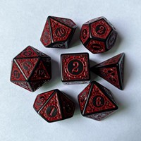 Jeu de dés de jeu de société numérique multi-faces en plastique de haute qualité, personnalisé, avec logo gravé et motif vent antique, 7 pièces