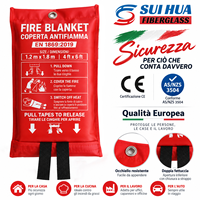 Couverture anti-feu en fibre de verre OEM d'usine 1,2x1,8m BS EN 1869:2019 Emballage personnalisé Délai de livraison rapide pour les acheteurs B2B en gros
