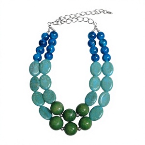 Handmade Resin <b>Bead</b> <b>Necklace</b> Wholesale Fashionable Lady Bohemia Colorful Design Stylish Resin <b>Beads</b> Statement <b>Necklace</b> for Woman - Product Image 4