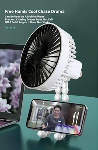 Mini ventilateur portable rechargeable par USB, trépied flexible, pliable, pour poussette, bureau, refroidissement de l'air - Product Image 4
