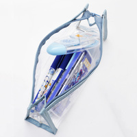Trousse à crayons étanche transparente pour examens étudiants 2025, grande capacité, en PVC, avec fermeture éclair triangulaire