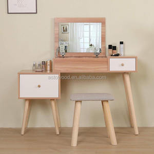 <strong>Dressing</strong> <strong>Table</strong> With Mirror and Stool Wooden Vanity <strong>Table</strong> <strong>Shabby</strong> <strong>Chic</strong> Girls <strong>Dressing</strong> <strong>Table</strong> Makeup Storage Large Cabinet - Product Image 1