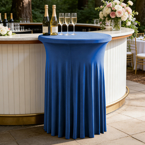 Nappe Ronde Lavable en <span class=keywords><strong>Tissu</strong></span> Polyester en Gros – Housses de Table Rondes en <span class=keywords><strong>Lin</strong></span> pour Événements - Product Image 2