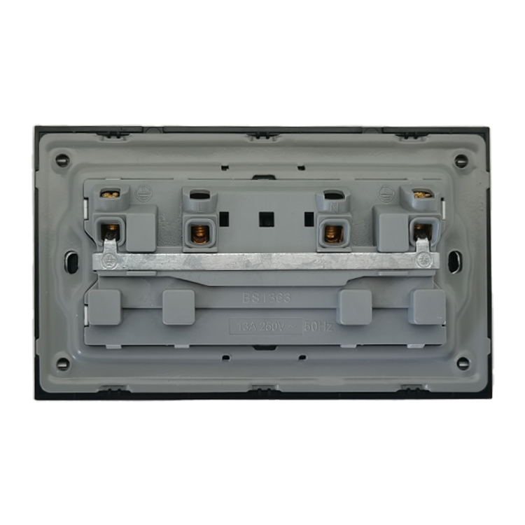 VNX Luxury Uk Electrical Wall Socket Double 13a Multi Switched Socket Silver Brush Meteor Rain Series Wall Switch Socket