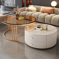 Support TV ou table basse en or pour le salon Table basse moderne en marbre Design léger et luxueux blanc ou noir