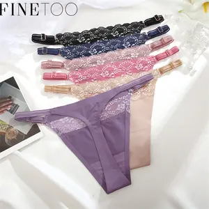 FINETOO New Women Sexy Seamless Adjustable Straps Ladies Thongs Lace Underwear Girls G-string Panties Female Underpants Lingerie