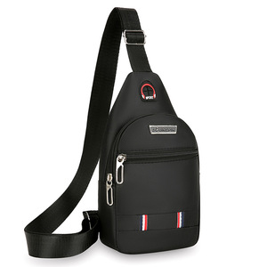 2 พินคพินกระเป๋าคาดหน้าอกผู้ชายผ้าอ็อกซ์ฟอร์ดกระเป๋าสะพายข้างอเนกประสงค์พร้อมช่องเสียบหูฟังสีเทาสีน้ำตาลสีดำสีน้ำเงินเข้ม - Product Image 5