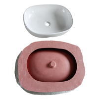 Moule en silicone simple pour lavabo rond en fibre de verre et béton, moule en silicone pour lavabo ovale en résine, moules en silicone pour lavabo en céramique de salle de bain