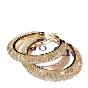 Pendientes de Aro Grandes y Gruesos QX Trendy, Chapados en Oro de 18K, Estilo Africano, de Aleación, Vintage, para Mujer - Product Image 1