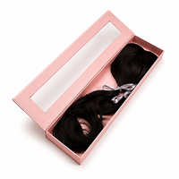 Boîte à perruque rigide rose de luxe, écologique, avec fermeture magnétique et fenêtre transparente, en matériaux recyclés, pour l'emballage de cheveux humains