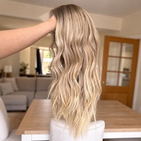 Perruque de cheveux humains vierges européens non traités de qualité salon, avec cuticules alignées, dentelle HD, mèches balayage marron, perruques frontales en dentelle 13x4