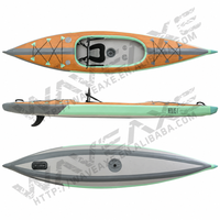 Kayak gonflable WAVEAXE OEM pour 2 personnes, kayak de pêche en Drop Stitch, canoë tandem en PVC, fabricant de canoës avec logo personnalisé, fournisseur d'usine de canoës