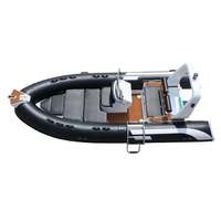 Bateau de pêche en fibre de verre 5m RIB 500 Deep V, bateau pneumatique rigide en Hypalon PVC pour loisirs