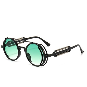 PC Clear Frame Sunglasses Punk Double Bridge Retro European American Style Double <b>Spring</b> <b>Hinges</b> Fashionable Polycarbonate - Product Image 4
