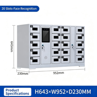Armoire de gestion et de stockage de téléphones portables Smart Platoon, à poser au sol, avec accès par reconnaissance faciale et empreinte digitale, assemblée