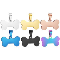 Collier pour chien personnalisé en acier inoxydable sur le thème des animaux, avec gravure double face de logo, lettres/chiffres, couleurs noir/blanc/or