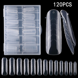 96 faux ongles en acrylique pour la pratique, 4 styles mixtes, couvrance totale, courts, pour l'entraînement au nail art en gel - Product Image 2