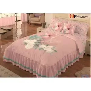 Juego de Edredón Doble Rosa Lily de Carla Depot, 3 Piezas, Estilo Princesa con Volantes Florales, para Uso Doméstico, para Todas las Temporadas - Product Image 3