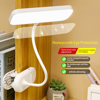 Lampe à pince LED double usage, lampe de bureau portable 3 couleurs, rechargeable ou à brancher, lampe de lecture pour dortoir et étude