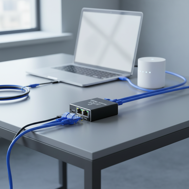 SIPU 1000Mbps Gigabit Network Converter 2 Ports RJ45 Internet Splitter Extender Plug Adapter Switch 60M Transmission