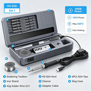 Smart <b>Soldering</b> <b>Iron</b> HS-02 Mobile Workstation Storage Box Adjustable Temperature Electric <b>Soldering</b> Pen <b>Kit</b> - Product Image 2
