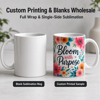Mug en céramique blanche 11 oz avec logo personnalisé par sublimation, qualité alimentaire, faible MOQ, impression photo personnalisée, tasse à café pour la maison et la cuisine, vente en gros