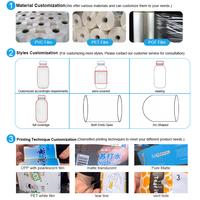 Étiquettes thermorétractables en PVC OEM pour bouteilles de whisky, vin, bière, café, eau minérale avec impression personnalisée