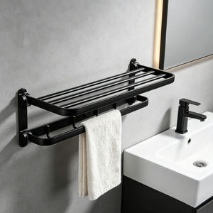 Moderno Toallero Plegable de Acero Inoxidable para Baño, Soporte de Pared con Ganchos - Product Image 3