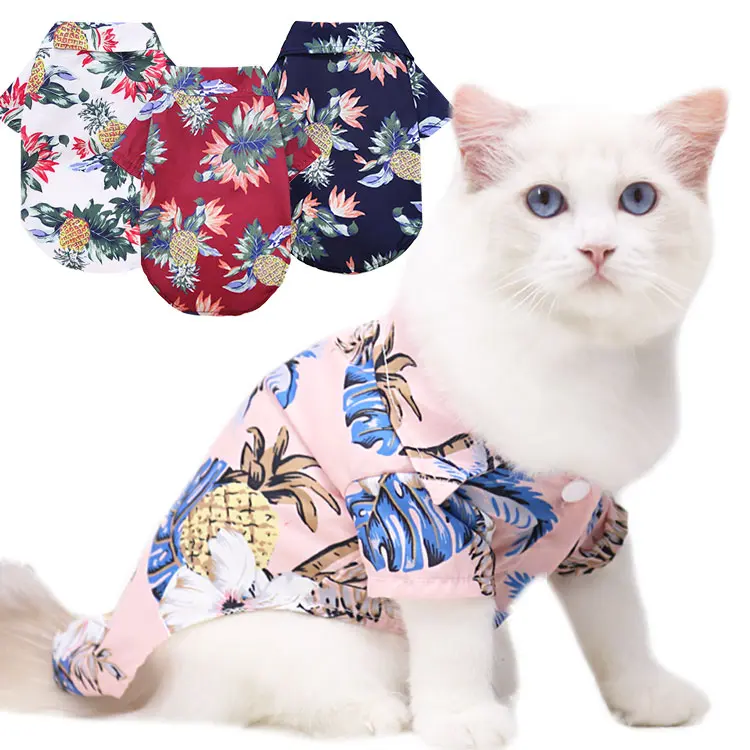 Wholesale dog hawaiian shirts Style Cotton and Linen Pet big Dog clothes Shirt cat Shirt ropa para perros 5xl grande