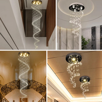 Lampe suspendue moderne de luxe créative au prix d'usine, décoration intérieure, hôtel, villa, escalier, long lustre en cristal suspendu