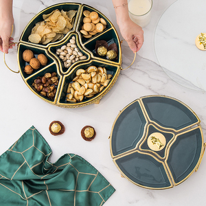 Assiette de collation de fruits en céramique, <span class=keywords><strong>plateau</strong></span> en porcelaine, pour le salon, professionnel et créatif, de luxe, avec couvercle en <span class=keywords><strong>verre</strong></span> - Product Image 5