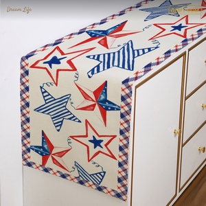 Nuovo Runner da Tavola 2026 per il Giorno dell'Indipendenza, Stampa a Righe Stile Americano, Personalizzabile, Decorazione per la Casa, Lavabile in Lavatrice - Product Image 4