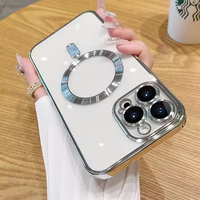 Coque F1 Transparente Aimantée Antichoc pour iPhone 13 14 15 16 Pro Max Plus avec Chargement Sans Fil, Disponible en Plusieurs Couleurs