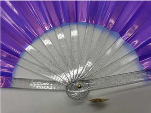 Promotion Grand éventail pliant à main personnalisé de 13 pouces 33cm en stock Éventail clac holographique en plastique de couleurs assorties - Product Image 5