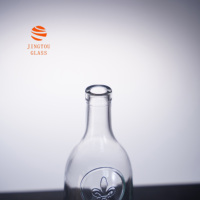 Bouteilles en verre de 750 ml pour brandy et vodka, bouteilles en verre élégantes de forme incurvée, badges gravés personnalisables