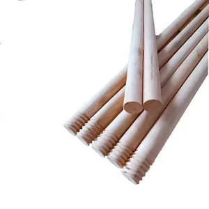 Cleaning Tools Eucalyptus Wood Factory Cheap Price Well Straight Round Wood Rod With Italian Thread
