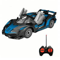 YS TOYS Voiture de course télécommandée 4 canaux pour enfants avec portes ouvrables, portée de 8 m, électrique, utilisation intérieure/extérieure, pour les 2-7 ans