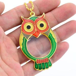 Collier <span class=keywords><strong>Loupe</strong></span> Vintage avec Pendentif Hibou en Émail, Lentille Acrylique à Haute Transmittance, Mini <span class=keywords><strong>Loupe</strong></span> de Lecture Portable en Métal pour <span class=keywords><strong>Femme</strong></span> - Product Image 4