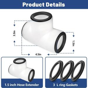 Conector en T para Manguera de Piscina de 1.5 Pulgadas, Conexión Roscada de Alta Resistencia para Bomba de Filtro, Sistema de Sal y Generador de <span class=keywords><strong>Cloro</strong></span> - Product Image 3