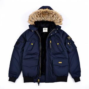 <span class=keywords><strong>Parka</strong></span> da Uomo All'Ingrosso Blu Reale in Piuma, Cappotto Anatra Taglie Forti, Spesso Casual per Esterno Invernale, Impermeabile con Zip, Bottoni e Cappuccio Grande - Product Image 4