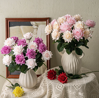 Fleurs artificielles en rose hydratantes au toucher réel, style INS, pour mariage et décoration intérieure, directement de l'usine