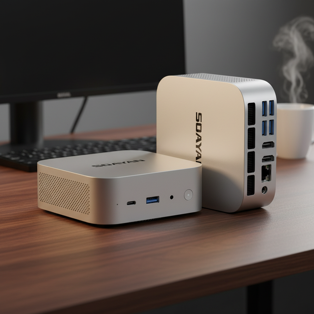 New Mini PC AI Boost Intel Core Ultra 5 125H 14 Cores 16GB LPDDR5 SSD 4K Triple Display Compact Desktop Business Windows